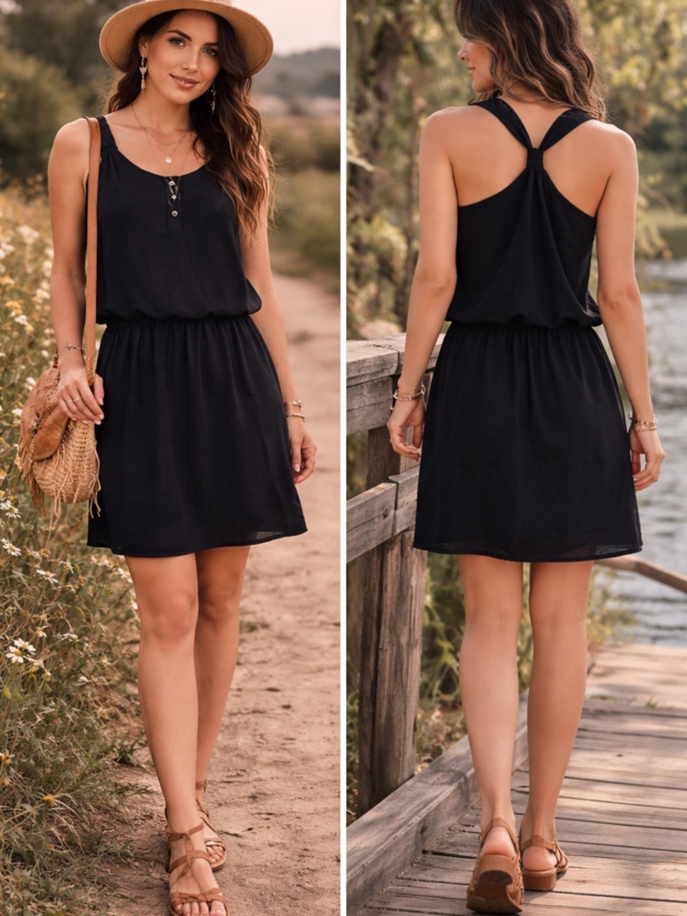 Banana Republic Black Sleeveless Button Detail Dress | Size 8 Little Black Dress